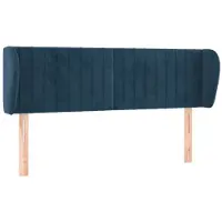 vidaXL Tête de lit avec oreilles bleu foncé 147x23x78/88 cm velours