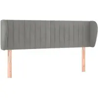 vidaXL Tête de lit avec oreilles gris clair 147x23x78/88 cm velours