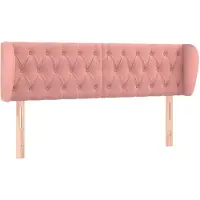 vidaXL Tête de lit avec oreilles rose 147x23x78/88 cm velours
