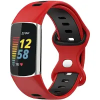 IMoshion Bracelet Sport⁺ en silicone Fitbit Charge 5 / 6 - Red & Black