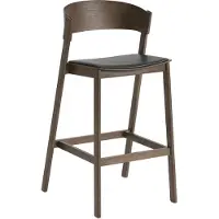 Muuto Cover Bar Stool Leather Black|Stained Dark Brown