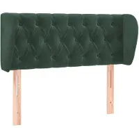 vidaXL Tête de lit avec oreilles vert foncé 103x23x78/88 cm velours
