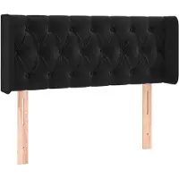 vidaXL Tête de lit avec oreilles noir 103x16x78/88 cm velours