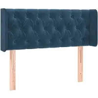 vidaXL Tête de lit avec oreilles bleu foncé 103x16x78/88 cm velours
