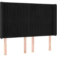 vidaXL Tête de lit avec oreilles noir 147x16x118/128 cm velours