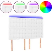 vidaXL Tête de lit LED blanc 144x5x118/128 cm similicuir