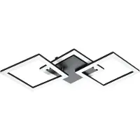 Eglo connect.z Smart-Home LED Plafonnier Paranday-Z, ZigBee, App etvocale Alexa, intensité lumineuse variable, plafonnier noir blanc, 65 x 31 cm