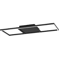 Eglo connect.z Smart Home LED Plafonnier Calagrano-Z, ZigBee, App etvocale, blanc chaud/blanc froid, rétroéclairage RGB, intensité lumineuse variable, noir, 64x24 cm