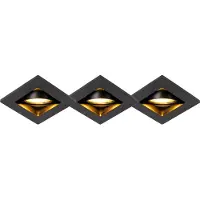 QAZQA Ensemble de 3 spots encastrés modernes noirs orientables - Qure