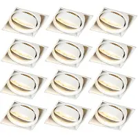 QAZQA Lot de 12 spots encastrés blancs GU10 orientables sans cadre - Oneon