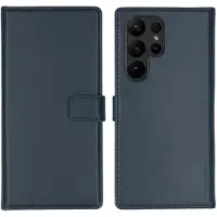 Selencia Étui portefeuille en cuir véritable Samsung Galaxy S23 Ultra - Bleu