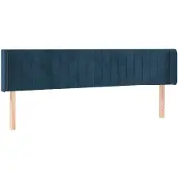 vidaXL Tête de lit avec oreilles bleu foncé 203x16x78/88 cm velours