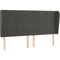 vidaXL Tête de lit avec oreilles gris foncé 203x23x118/128 cm velours