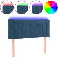 vidaXL Tête de lit LED bleu foncé 100x5x78/88 cm velours