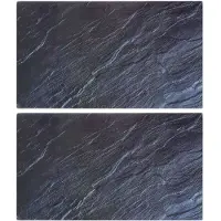 vidaXL Planches à découper 2pcs motif de pierre naturelle Verre trempé