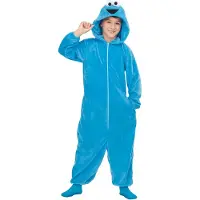 MOM Cookie Monster Pajamas Junior Costume Bleu 10-12 Years Enfants