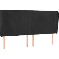 vidaXL Tête de lit avec oreilles noir 203x23x118/128 cm velours
