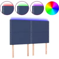vidaXL Tête de lit LED bleue 144x5x118/128 cm Tissu