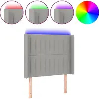 vidaXL Tête de lit LED gris clair 93x16x118/128 cm Tissu