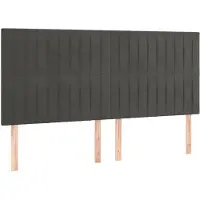 vidaXL Têtes de lit 4 pcs. Gris foncé 90x5x78/88 cm velours