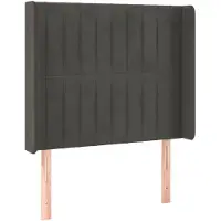 vidaXL Tête de lit avec oreilles gris foncé 83x16x118/128 cm velours