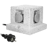 ORNO Prise de jardin POST, câble caoutchouc H07RN-F4x2P + Z, 3x1,5mm ?, 3m