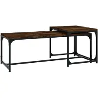 vidaXL Tables basses 2 pcs. Chêne fumé Matériau dérivé du bois