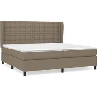 vidaXL Lit boxspring avec matelas Taupe 200x200 cm Tissu