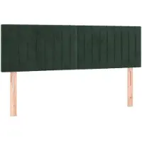 vidaXL Têtes de lit 2 pcs. Vert foncé 72x5x78/88 cm velours