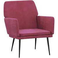 vidaXL Fauteuil Rouge bordeaux 62x79x79 cm Velours