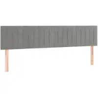 vidaXL Têtes de lit 2 pcs. Gris clair 100x5x78/88 cm velours