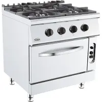 CombiSteel Plaque de cuisson à gaz Base 700, 4 chambres, avec four à gaz