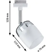 Paulmann Système de rails URail, spot Blossom, max. 1x25W, culot G9, blanc/transparent/satiné, 230V, métal/verre