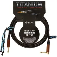 Klotz TIW0600PR Titanium câble guitare walnut jack 6,35 mm 2p plaqué or coudé-droit 6 m