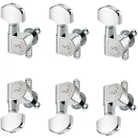 Schaller M6 180 Chrome 3L+3R large metal button Mécaniques de guitare électrique et western