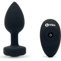 B-Vibe Jewel Plug Anal Vibrant 10,5 cm Noir