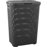 Curver Corbeille à linge Natural 60 L - Noir - - Corbeille - Rotin, plastique
