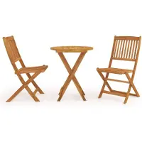 vidaXL Ensemble de jardin 3 pièces pliable en bois massif d'acacia