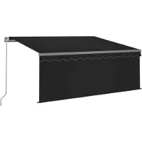vidaXL Store manuel rétractable avec enrouleur 3,5x2,5 m Anthracite