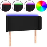 vidaXL Tête de lit LED noir 103x16x78/88 cm Tissu