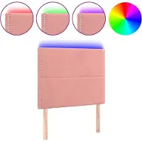 vidaXL Tête de lit LED rose 80x5x118/128 cm velours