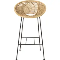 Bloomingville Tabouret de bar Yonne en rotin - naturel