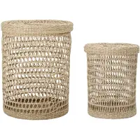 Bloomingville Connie Panier Avec Couvercle | Nature | Seagrass | 82048403