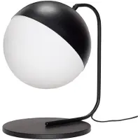Hubsch Lampe de table en métal noir avec verre blanc