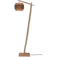 Good&Mojo - Lampadaire Bhutan - Bambou/noir - 55x31x150cm pour salon, chambre à coucher