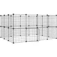 vidaXL Coffre pour animaux domestiques 28 pièces avec porte noir 35x35 cm acier