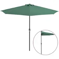 vidaXL Parasol de balcon avec mât en aluminium vert 300x155 cm semi-circulaire