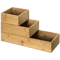 5 Five 3 rangements empilables en bambou - 5 five simply smart