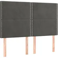 vidaXL Têtes de lit 4 pcs. Gris foncé 72x5x78/88 cm velours