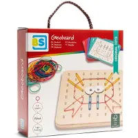 BS Toys Tableau de manipulation en bois Geoplan Montessori
